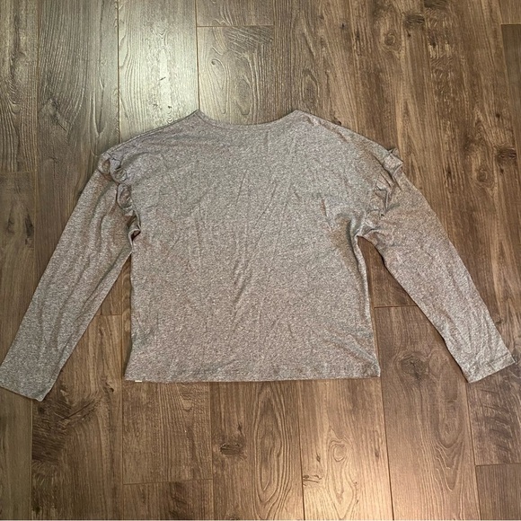 Roots long sleeve shirt grey cotton ruffles - Picture 3 of 5